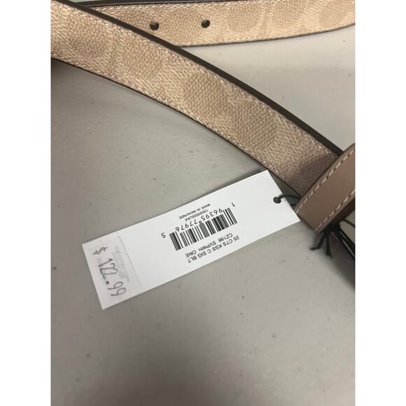COACH CZ196 Women Fashion Belt, Reversible Signature Coated Canvas Waist Belt,